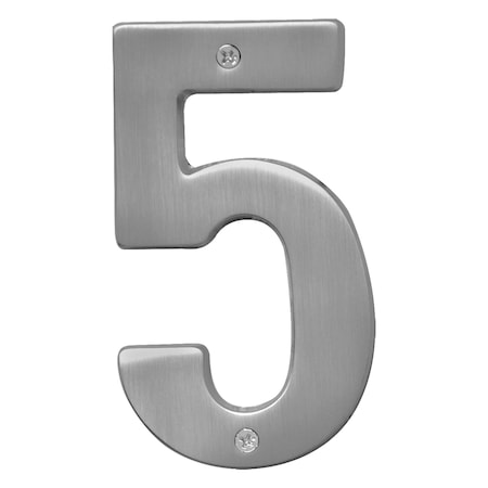 Hy-Ko 5In Satin Nickel Number 5, 3PK A31015